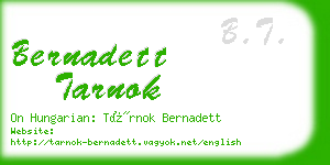 bernadett tarnok business card